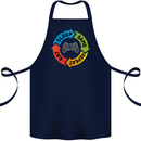 Gamming Eat Sleep Game Repeat Gamer Cotton Apron 100% Organic Navy Blue