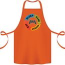 Gamming Eat Sleep Game Repeat Gamer Cotton Apron 100% Organic Orange