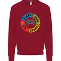 Gamming Eat Sleep Game Repeat Gamer Kids Sweatshirt Jumper Red