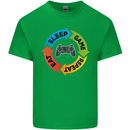 Gamming Eat Sleep Game Repeat Gamer Kids T-Shirt Childrens Irish Green