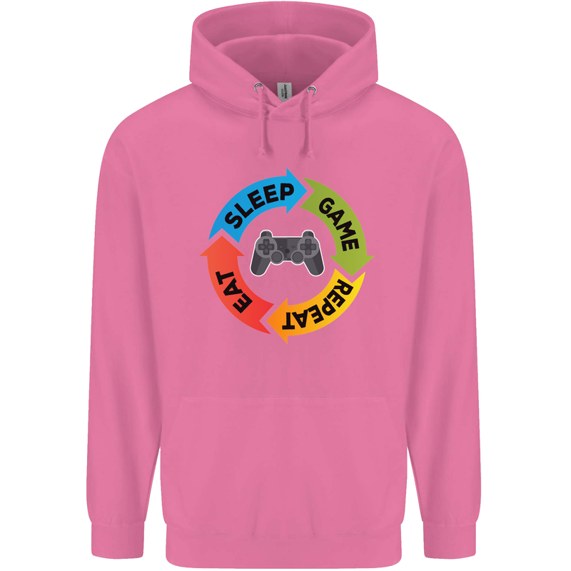 Gamming Eat Sleep Game Repeat Gamer Mens 80% Cotton Hoodie Azelea