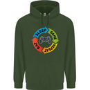 Gamming Eat Sleep Game Repeat Gamer Mens 80% Cotton Hoodie Forest Green