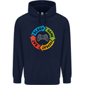 Gamming Eat Sleep Game Repeat Gamer Mens 80% Cotton Hoodie Navy Blue