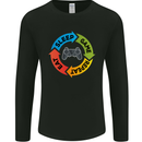 Gamming Eat Sleep Game Repeat Gamer Mens Long Sleeve T-Shirt Black