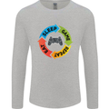 Gamming Eat Sleep Game Repeat Gamer Mens Long Sleeve T-Shirt Sports Grey