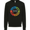 Gamming Eat Sleep Game Repeat Gamer Mens Sweatshirt Jumper Black