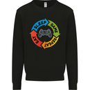 Gamming Eat Sleep Game Repeat Gamer Mens Sweatshirt Jumper Black