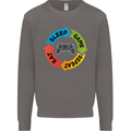 Gamming Eat Sleep Game Repeat Gamer Mens Sweatshirt Jumper Charcoal