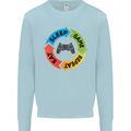 Gamming Eat Sleep Game Repeat Gamer Mens Sweatshirt Jumper Light Blue