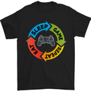 Gamming Eat Sleep Game Repeat Gamer Mens T-Shirt Cotton Gildan Black