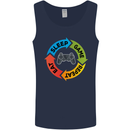 Gamming Eat Sleep Game Repeat Gamer Mens Vest Tank Top Navy Blue