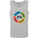 Gamming Eat Sleep Game Repeat Gamer Mens Vest Tank Top Sports Grey