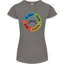 Gamming Eat Sleep Game Repeat Gamer Womens Petite Cut T-Shirt Charcoal