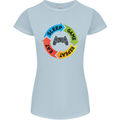 Gamming Eat Sleep Game Repeat Gamer Womens Petite Cut T-Shirt Light Blue