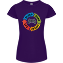 Gamming Eat Sleep Game Repeat Gamer Womens Petite Cut T-Shirt Purple
