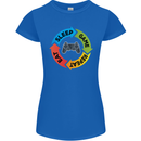 Gamming Eat Sleep Game Repeat Gamer Womens Petite Cut T-Shirt Royal Blue