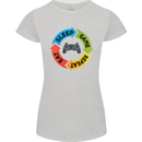 Gamming Eat Sleep Game Repeat Gamer Womens Petite Cut T-Shirt Sports Grey