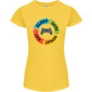 Gamming Eat Sleep Game Repeat Gamer Womens Petite Cut T-Shirt Yellow