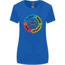 Gamming Eat Sleep Game Repeat Gamer Womens Wider Cut T-Shirt Royal Blue