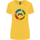 Gamming Eat Sleep Game Repeat Gamer Womens Wider Cut T-Shirt Yellow