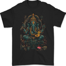 Ganesha Hindu God Ganapati Elephant Mens Gildan Cotton T-Shirt Black