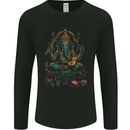 Ganesha Hindu God Ganapati Elephant Mens Long Sleeve T-Shirt Black