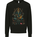 Ganesha Hindu God Ganapati Elephant Mens Sweatshirt Jumper Black