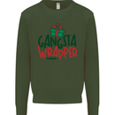 Gangsta Wrapper Funny Christmas Present Kids Sweatshirt Jumper Forest Green