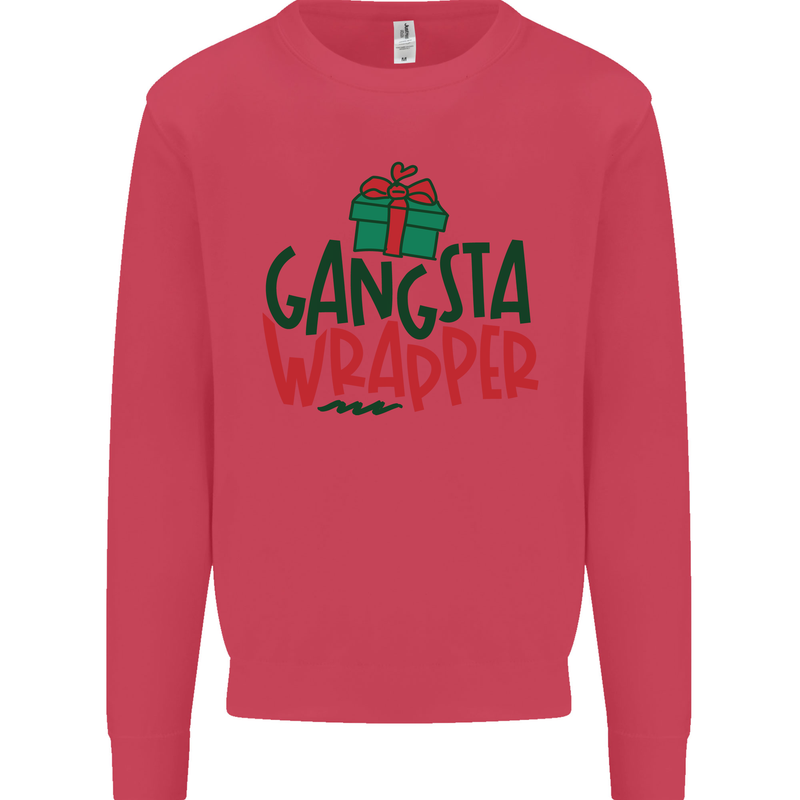 Gangsta Wrapper Funny Christmas Present Kids Sweatshirt Jumper Heliconia