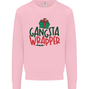 Gangsta Wrapper Funny Christmas Present Kids Sweatshirt Jumper Light Pink