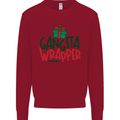 Gangsta Wrapper Funny Christmas Present Kids Sweatshirt Jumper Red