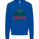 Gangsta Wrapper Funny Christmas Present Kids Sweatshirt Jumper Royal Blue