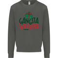 Gangsta Wrapper Funny Christmas Present Kids Sweatshirt Jumper Storm Grey