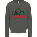 Gangsta Wrapper Funny Christmas Present Kids Sweatshirt Jumper Storm Grey