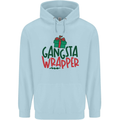 Gangsta Wrapper Funny Christmas Present Mens 80% Cotton Hoodie Light Blue