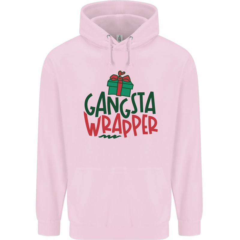 Gangsta Wrapper Funny Christmas Present Mens 80% Cotton Hoodie Light Pink