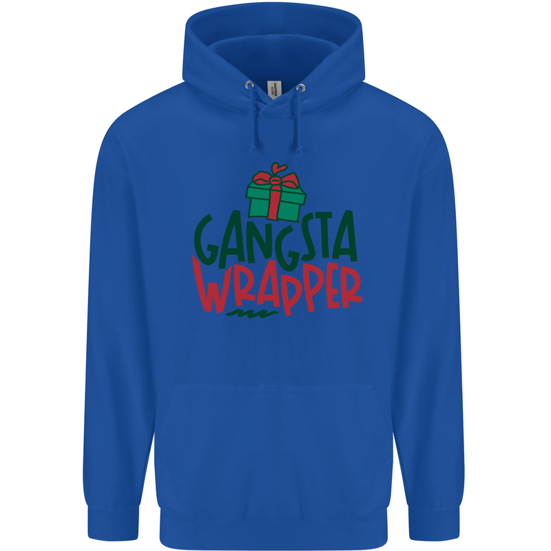 Gangsta Wrapper Funny Christmas Present Mens 80% Cotton Hoodie Royal Blue