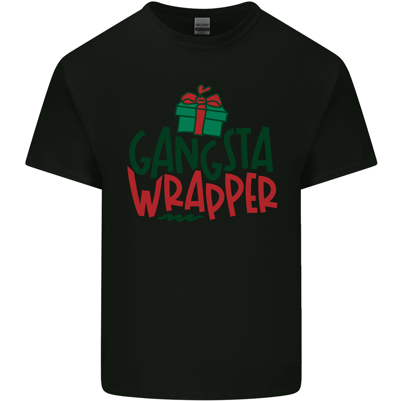 Gangsta Wrapper Funny Christmas Present Mens Cotton T-Shirt Tee Top Black