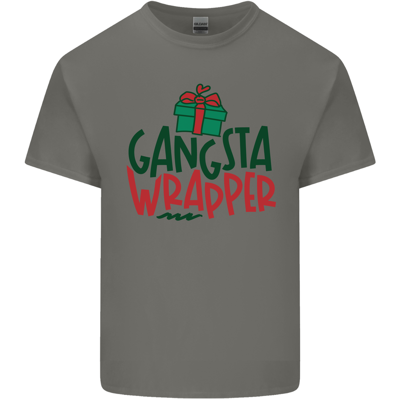 Gangsta Wrapper Funny Christmas Present Mens Cotton T-Shirt Tee Top Charcoal