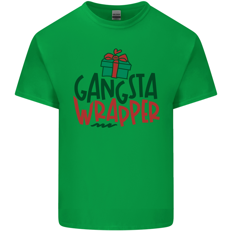 Gangsta Wrapper Funny Christmas Present Mens Cotton T-Shirt Tee Top Irish Green