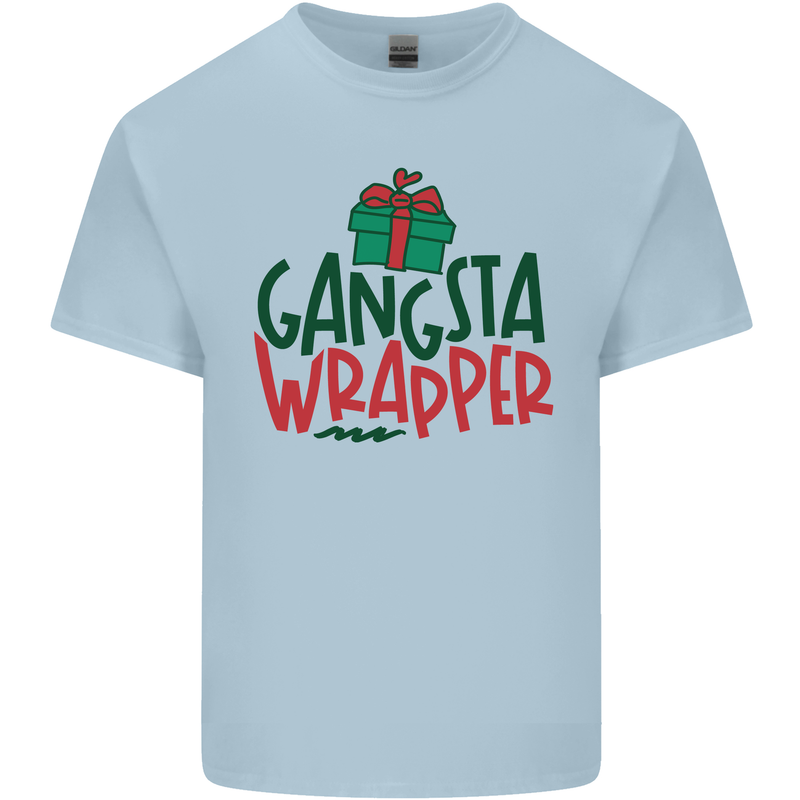 Gangsta Wrapper Funny Christmas Present Mens Cotton T-Shirt Tee Top Light Blue