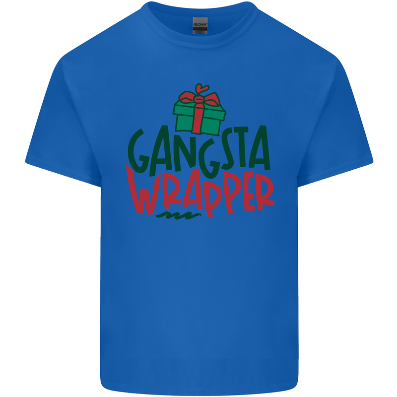 Gangsta Wrapper Funny Christmas Present Mens Cotton T-Shirt Tee Top Royal Blue