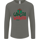 Gangsta Wrapper Funny Christmas Present Mens Long Sleeve T-Shirt Charcoal