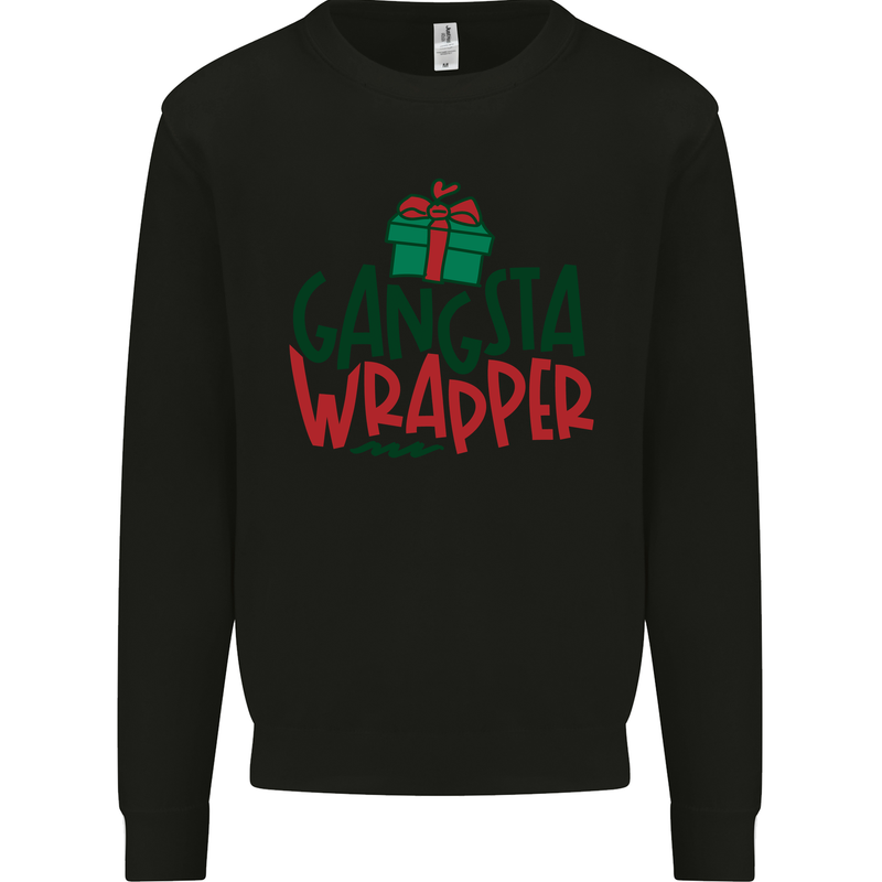 Gangsta Wrapper Funny Christmas Present Mens Sweatshirt Jumper Black