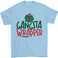 Gangsta Wrapper Funny Christmas Present Mens T-Shirt Cotton Gildan Light Blue