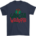 Gangsta Wrapper Funny Christmas Present Mens T-Shirt Cotton Gildan Navy Blue
