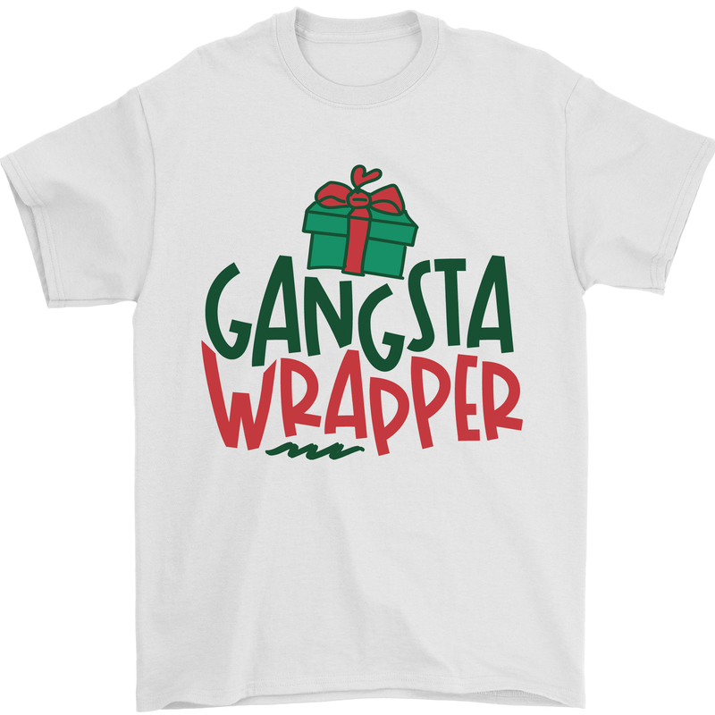 Gangsta Wrapper Funny Christmas Present Mens T-Shirt Cotton Gildan White