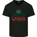 Gangsta Wrapper Funny Christmas Present Mens V-Neck Cotton T-Shirt Black