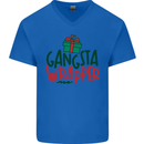 Gangsta Wrapper Funny Christmas Present Mens V-Neck Cotton T-Shirt Royal Blue