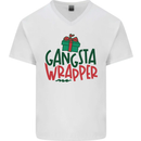 Gangsta Wrapper Funny Christmas Present Mens V-Neck Cotton T-Shirt White